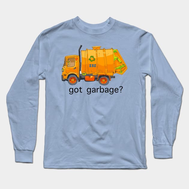 Garbage Truck Long Sleeve T-Shirt by Happy Art Designs